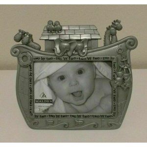 *Malden Two by Two Noah's Ark Pewter-tone Baby 3.5" x 5" Photo Frame